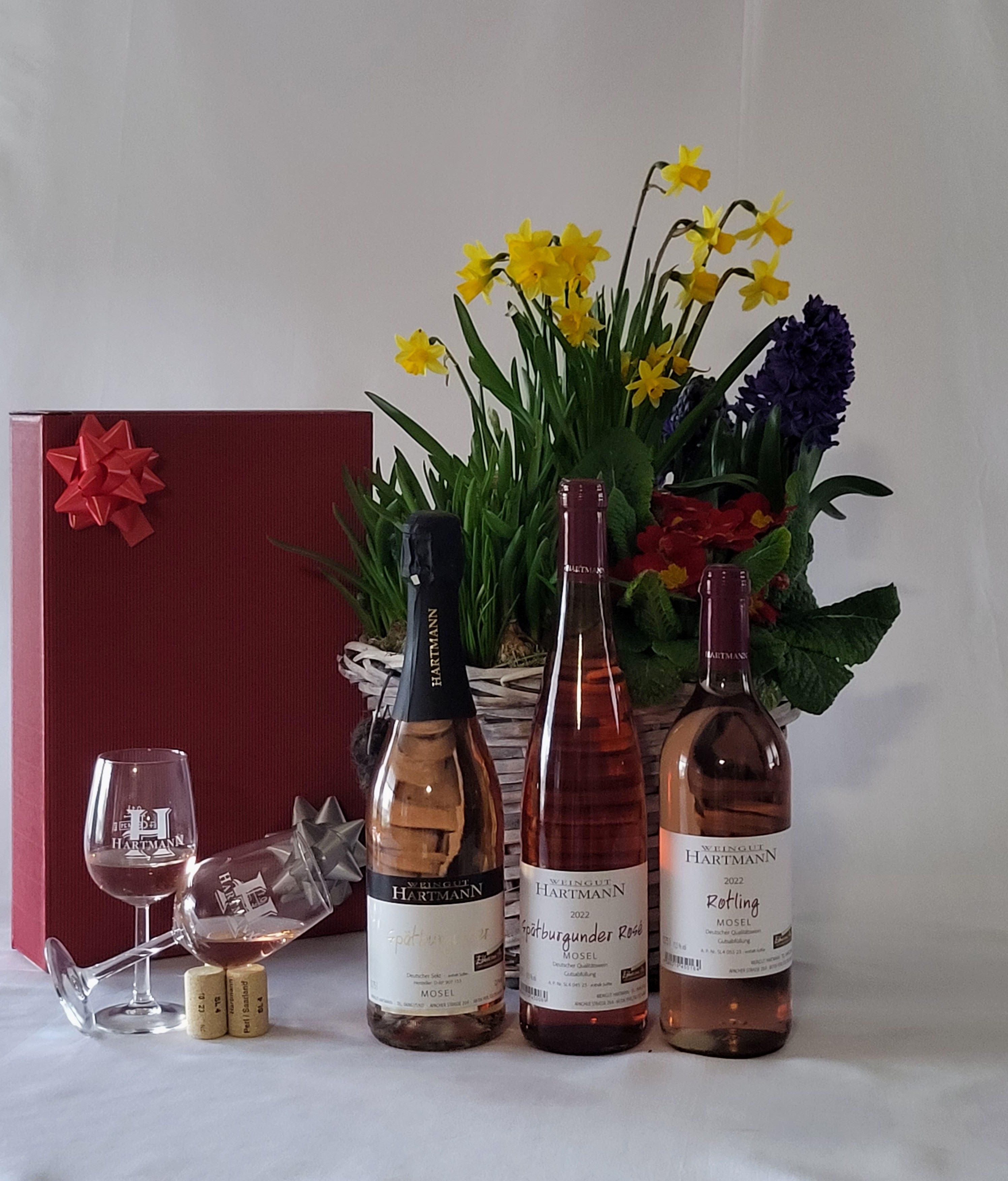 3er Rosé-Probierset im Geschenkkarton